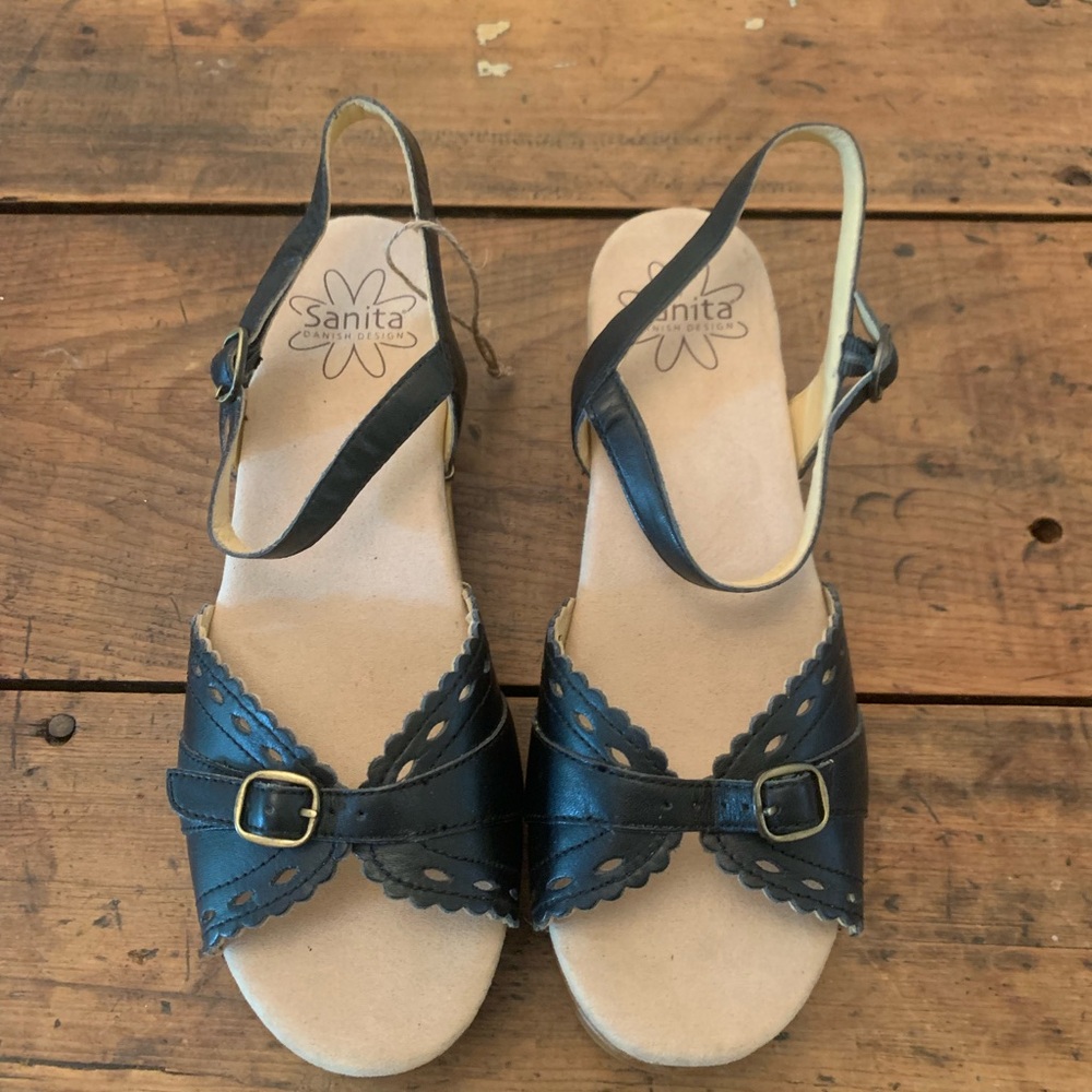 Sanita Black Women's wedge Sandals- new!